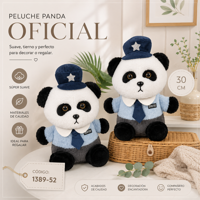 PELUCHE DE PANDA POLICIA 30CM 1389-52