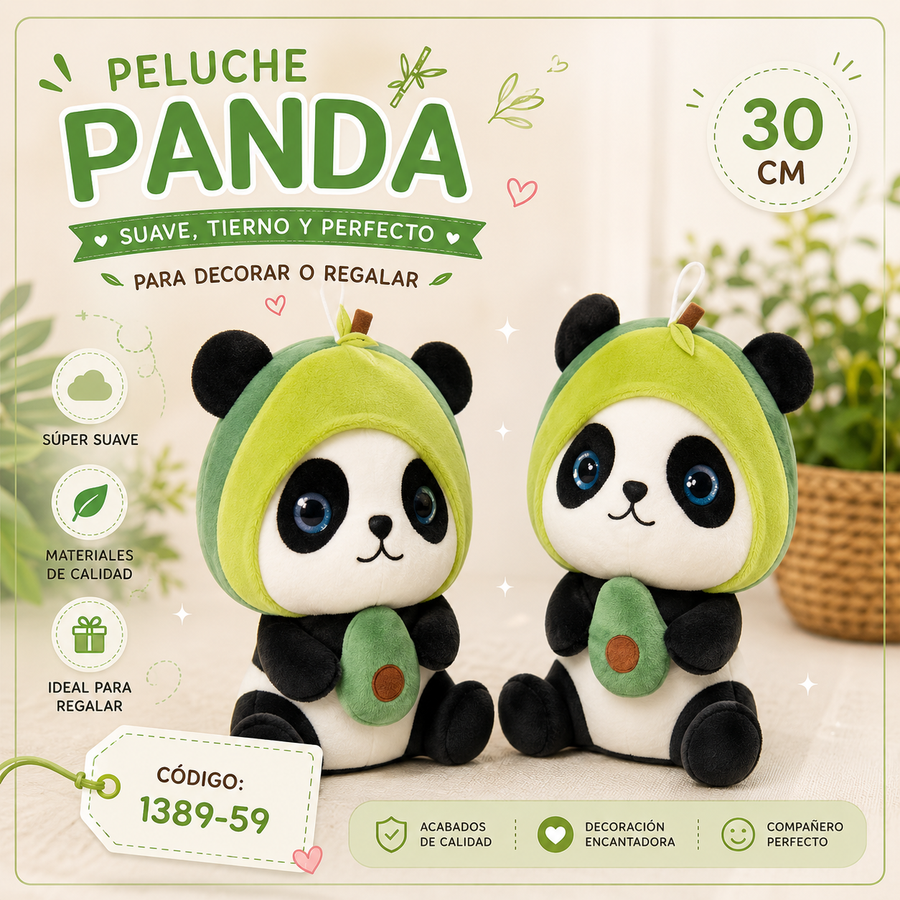 PELUCHE DE PANDA PALTA 30CM 1389-59