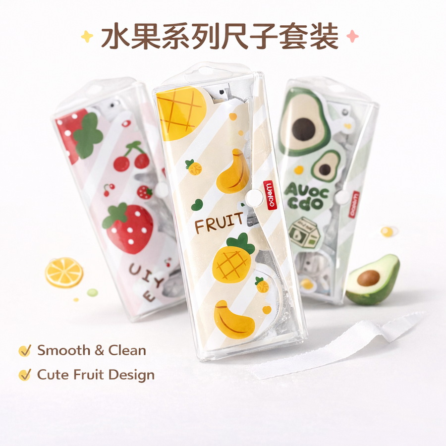 SET DE REGLAS DISENO FRUTAS 4PCS WB-509