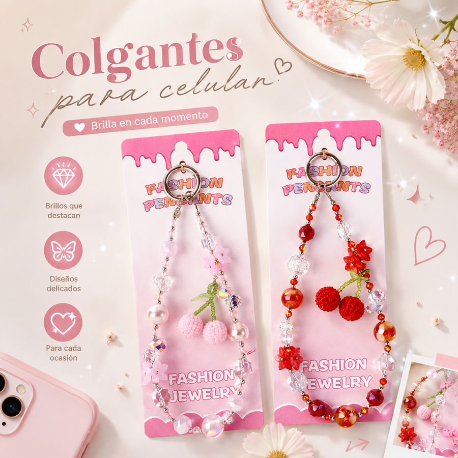 PULSERA LLAVERO DE CEREZA CON CUENTAS WA-45