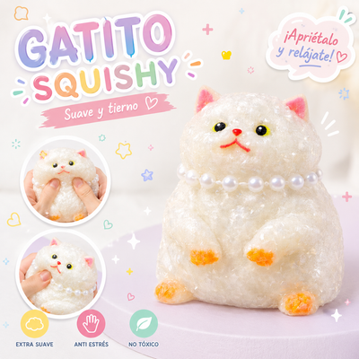 SQUEEZE GATO C/COLLAR DE PERLAS SQH-002