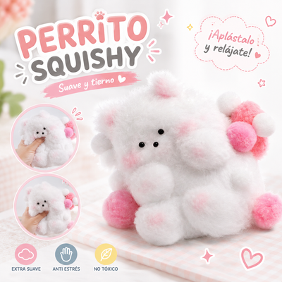 SQUEEZE FLUFFY PERRO BLANCO SQH-003
