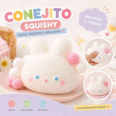 SQUEEZE CABEZA DE CONEJO TEJIDO SQH-003