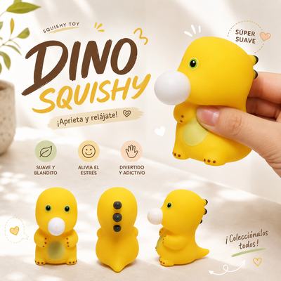 AMARILLO DINOSAURIO EXPLOTA-BURBUJAS ANTIESTRES SQUEEZE