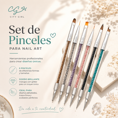 OFERTA PINCEL PARA UNAS X6 CITY GIRL BY-1274