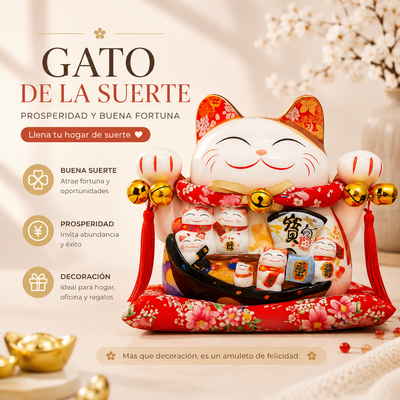 ALCANCIA GATO DE LA SUERTE 14" LB17001