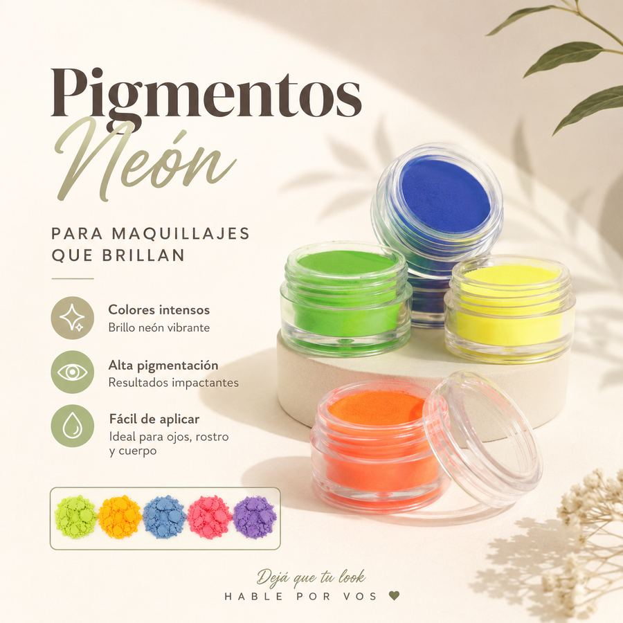 6PACK DE 6 SOMBRAS PARA OJO NEON MAQUILLAJE FLUO