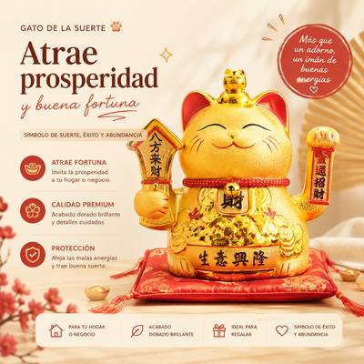 GATO DE LA SUERTE GOLD 10" HK209XE-S