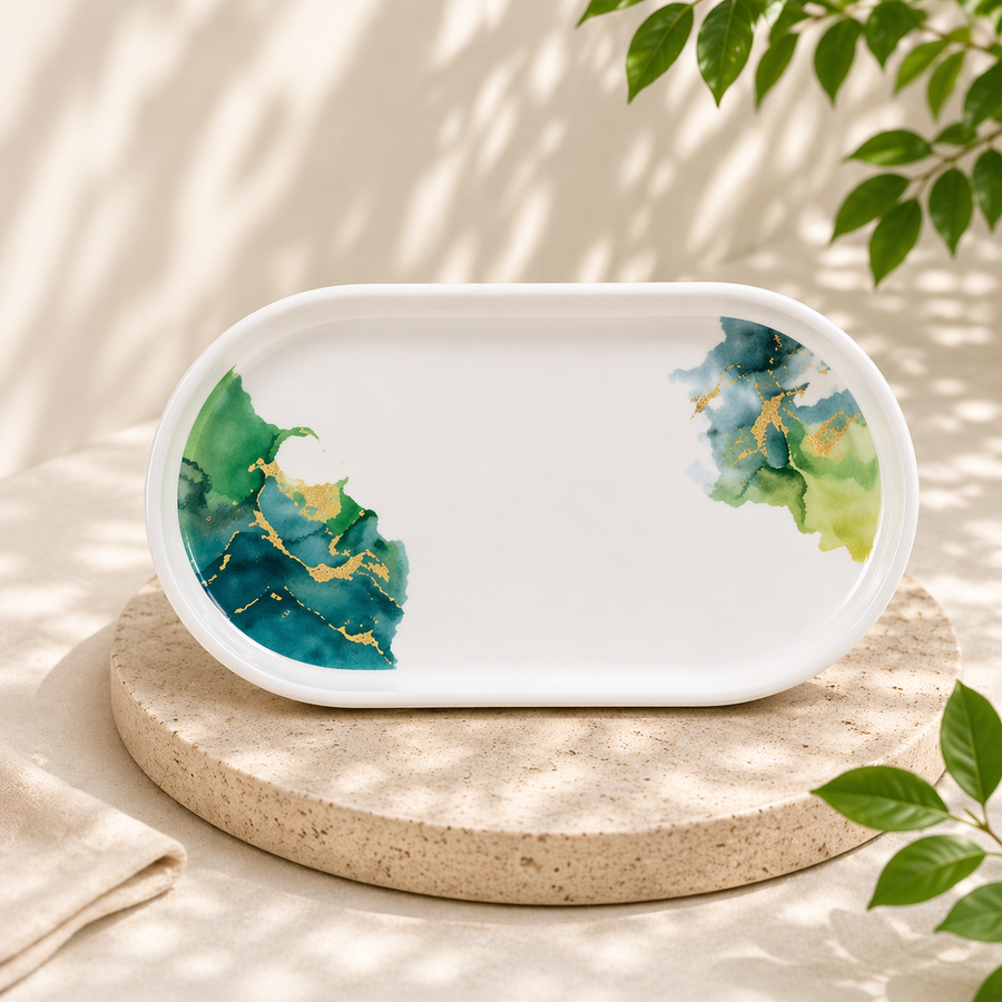 100%MELAMINA PLATO OVAL LINEA FLORA 20CM 20550