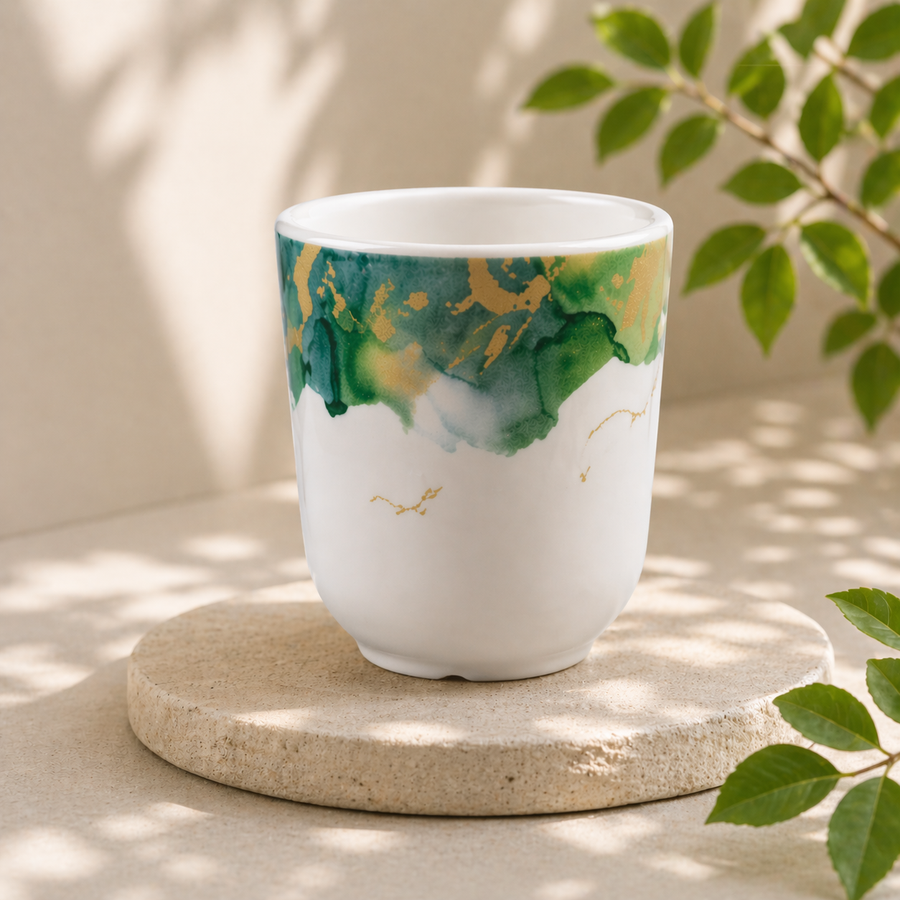 100%MELAMINA VASO LINEA FLORA 7.4XH8.4CM 40121