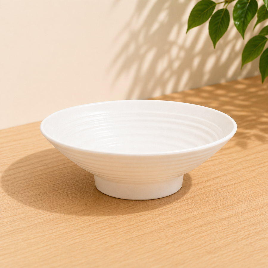 100% MELAMINA BOWL ELEVADO BLANCO CON RELIEVE H879098 36128