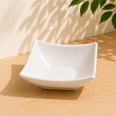 100% MELAMINA SALSA BOWL CUADRADO BLANCO 20500
