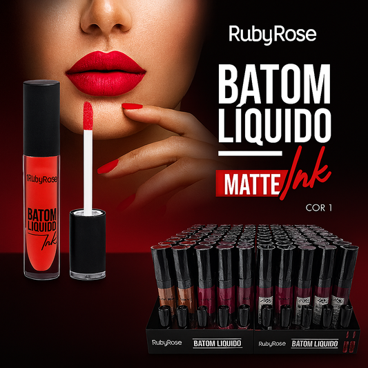BATOM LIQUIDO MATTE RUBY ROSE HB-8213