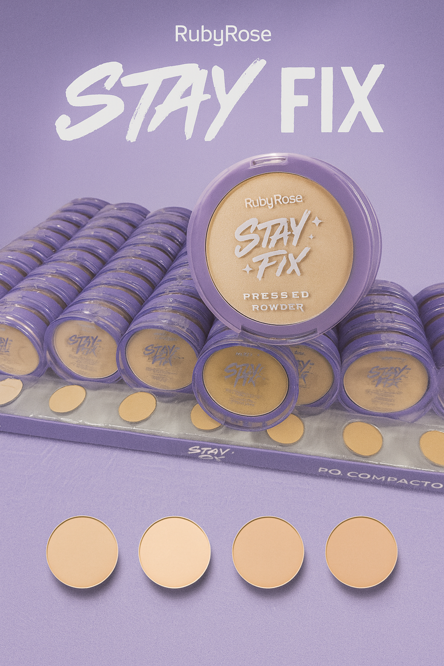 POLVO COMPACTO STAY FIX RUBYROSE HB-857
