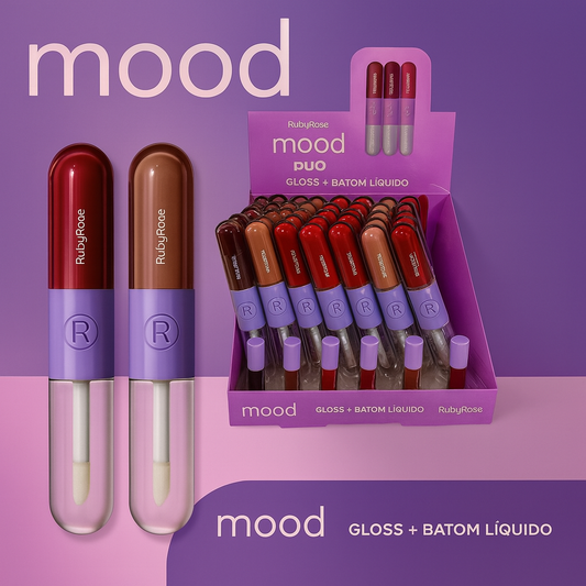 GLOSS + BATOMLIQUIDO MOOD DUO RUBYROSE HB-F569