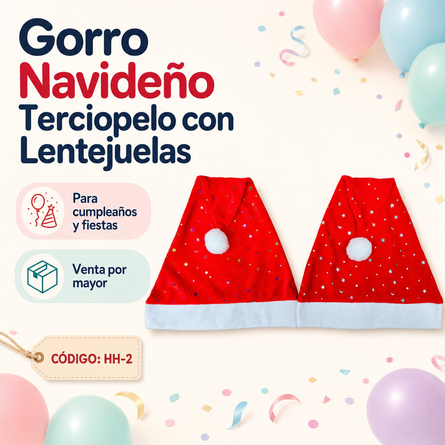 GORRO NAVIDAD ESTRELLAS CHICAS HH-2