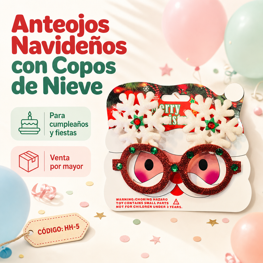 ANTEOJOS NAVIDEÑOS COPO DE NIEVE HH-5