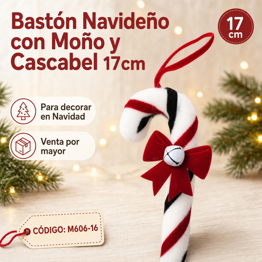 BASTON BLANCO CON MOÑO M606-16