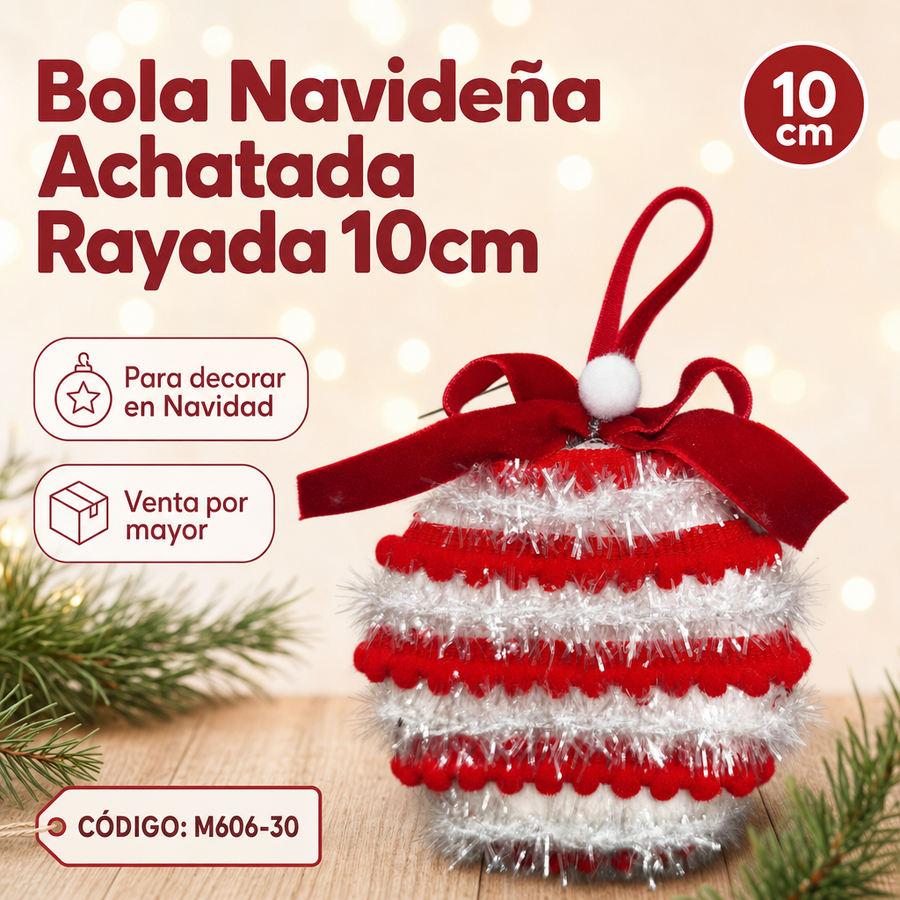 ADORNO BOLA DE NIEVE NAVIDEÑO M606-30
