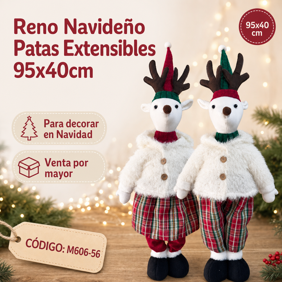 MUÑECO OSO POLAR NAVIDEÑO M606-56