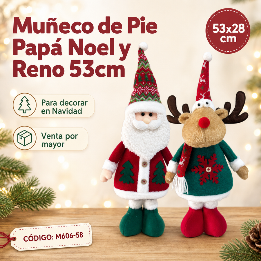MUÑECO RENO/PAPA NOEL M606-58