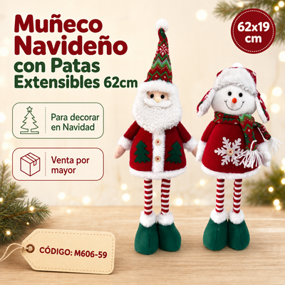 MUÑECO DE NIEVE/PAPA NOEL NAVIDEÑO M606-59