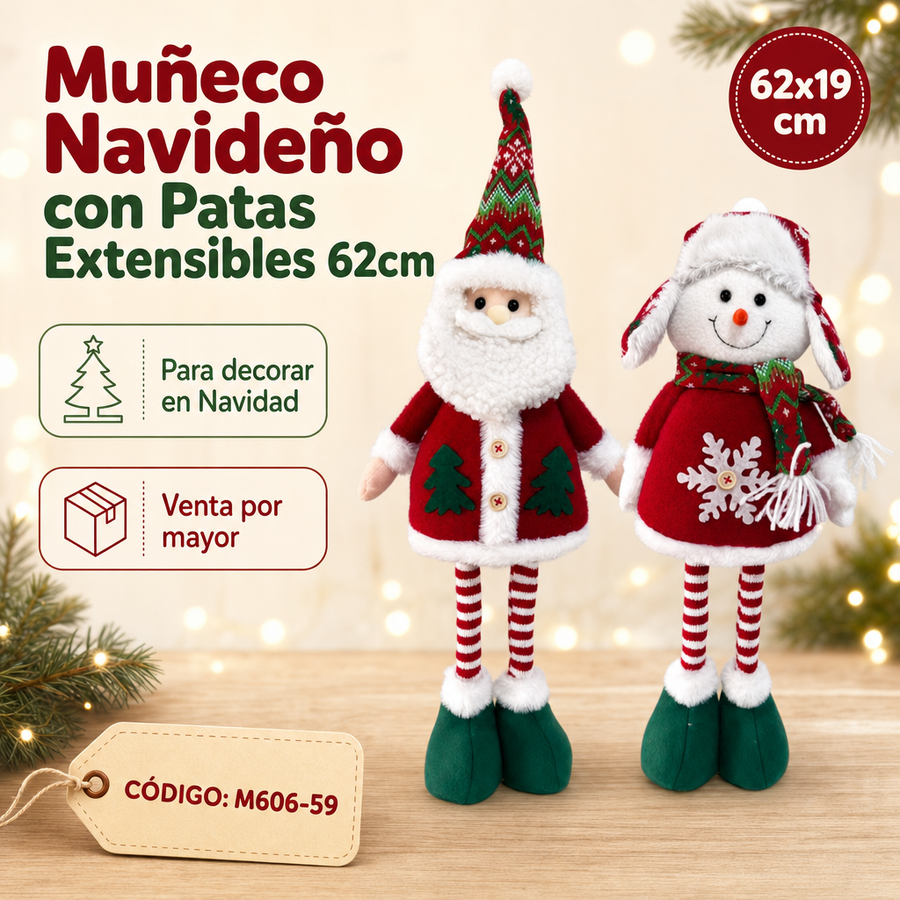 MUÑECO DE NIEVE/PAPA NOEL NAVIDEÑO M606-59