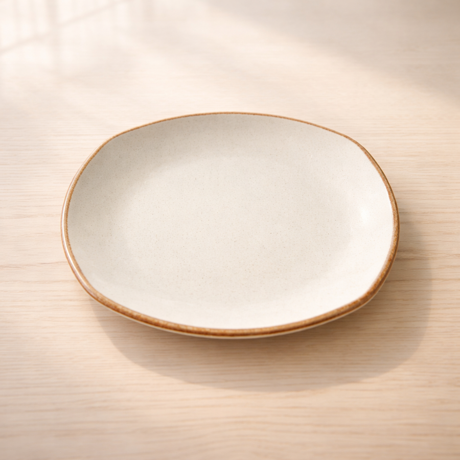 PLATO CUADRADO C/BORDE DORADO 19.7CM D-3108K