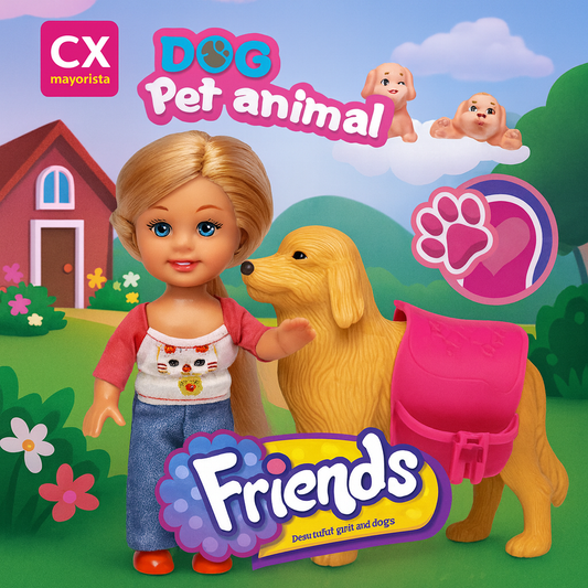 MUNECA CON MASCOTA FRIENDS 22247