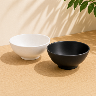 100% MELAMINA BOWL DECORATIVO BLANCO/NEGRO 11.4CM 30465