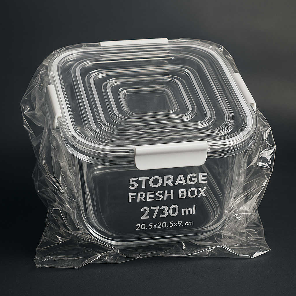 6 TUPPER STORAGE FRESH BOX CUADRADO GK029