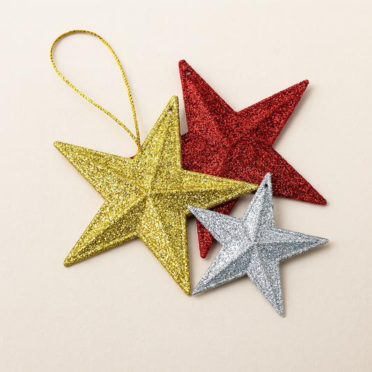 3 COLGANTE DE ESTRELLA NAVIDAD 7.5CM JBL-WZ601