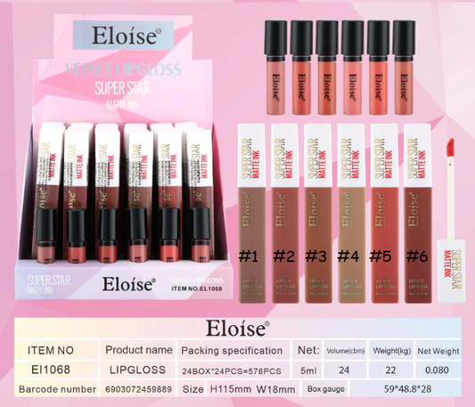 ELOISE VELVET LIPGLOSS SUPERSTAR MATTEINK EL1068