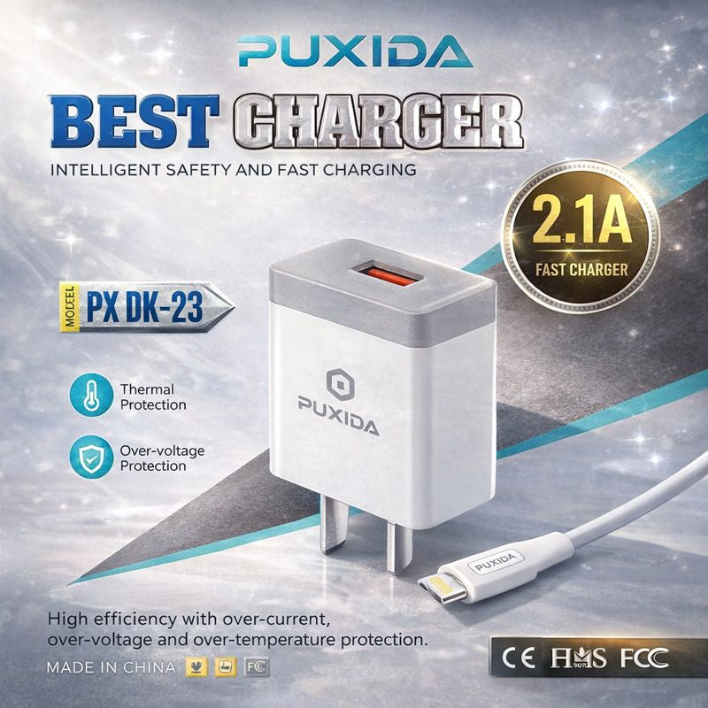 BEST CHARGER MICRO PUXIDA AZUL 2.1A DK-23