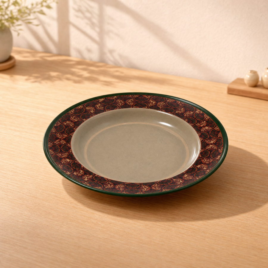 100% MELAMINA PLATO HONDO C/DETALLE FLORAL 9" 28032