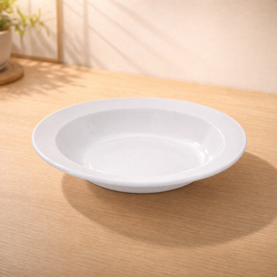 100% MELAMINA PLATO HONDO CLASICO BLANCO 20CM BB3077