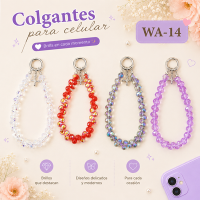 LLAVERO COLGANTE DE CUENTAS CRISTAL WA-14
