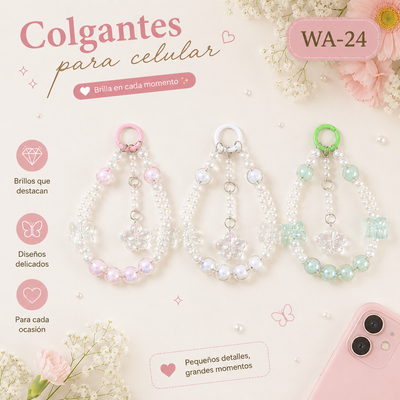 LLAVERO COLGANTE MARIPOSA CON PERLAS WA-24