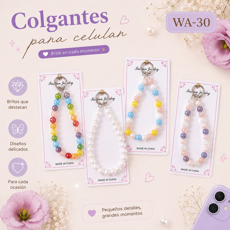 LLAVERO DE CUENTAS COLORES CANDY WA-30