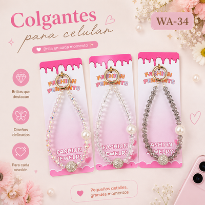 LLAVERO COLGANTE CORAZON C/PERLA WA-34
