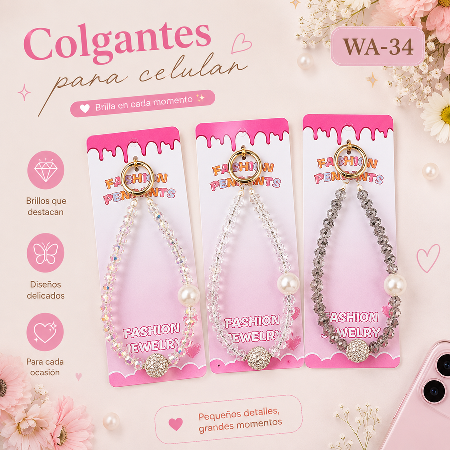 LLAVERO COLGANTE CORAZON C/PERLA WA-34