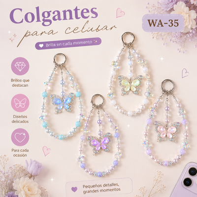 LLAVERO COLGANTE MARIPOSA C/PERLA WA-35