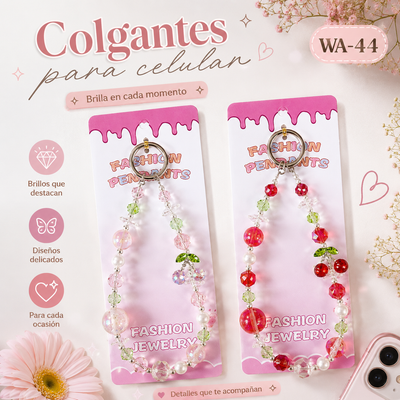 PULSERA LLAVERO DE CUENTAS CON CHERRY WA-44