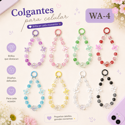LLAVERO DE CUENTAS CON FLOR WA-04