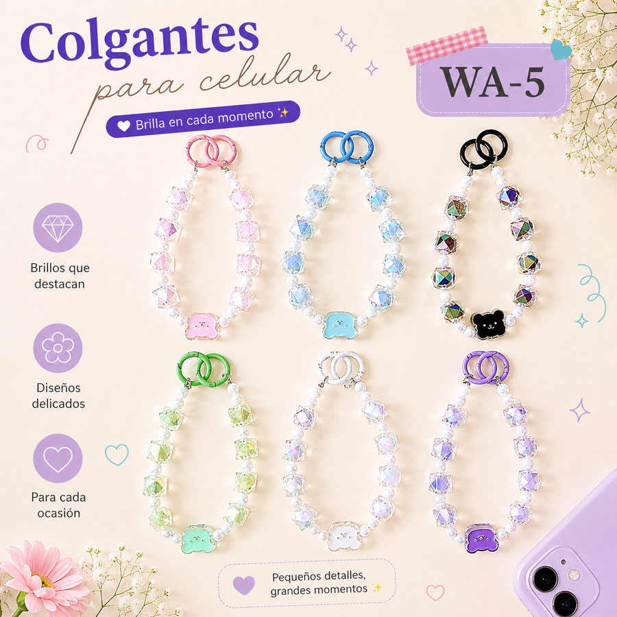 PULSERA LLAVERO DE CUENTAS CON OSITO WA-05